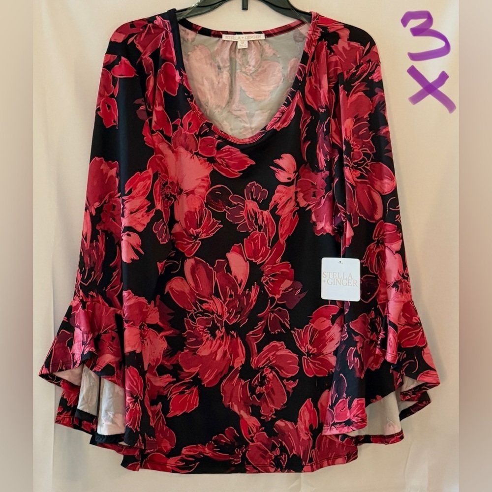 Stella Carakasi Floral Blouse - Pink and Black